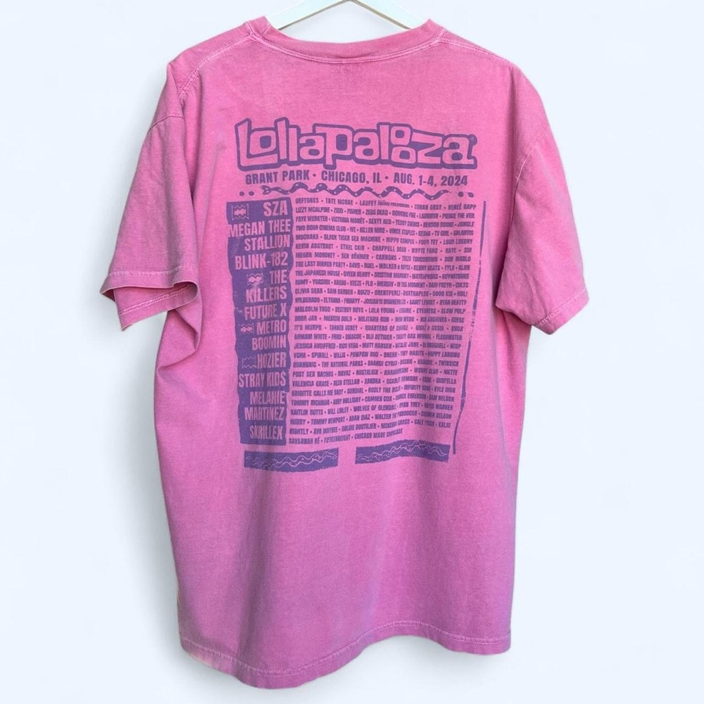 Official Lollapalooza 2024 Pink Lineup Tshirt Size XL